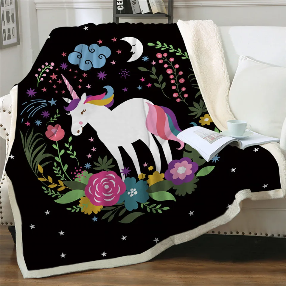 BeddingOutlet одеяло с рисунком единорога, детское одеяло с цветочным рисунком, мягкое плюшевое покрывало для девочки, тонкое одеяло, Прямая поставка