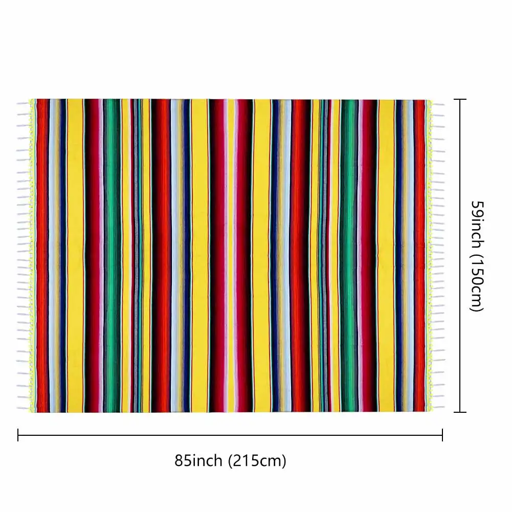 59х84 дюйма мексиканское покрывало полосатая скатерть вечерние украшения