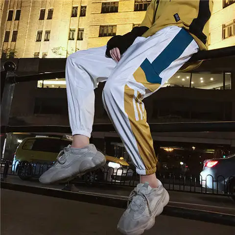 Мужские брюки-карандаш в стиле хип-хоп повседневные штаны с графическим принтом