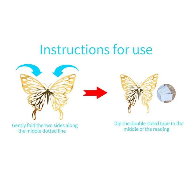 

12Pcs 3D Metal Butterfly Wall Stickers Creative Butterflies Hollow Style Home Decor Kids Room Decoration Art Wall Decals Hot