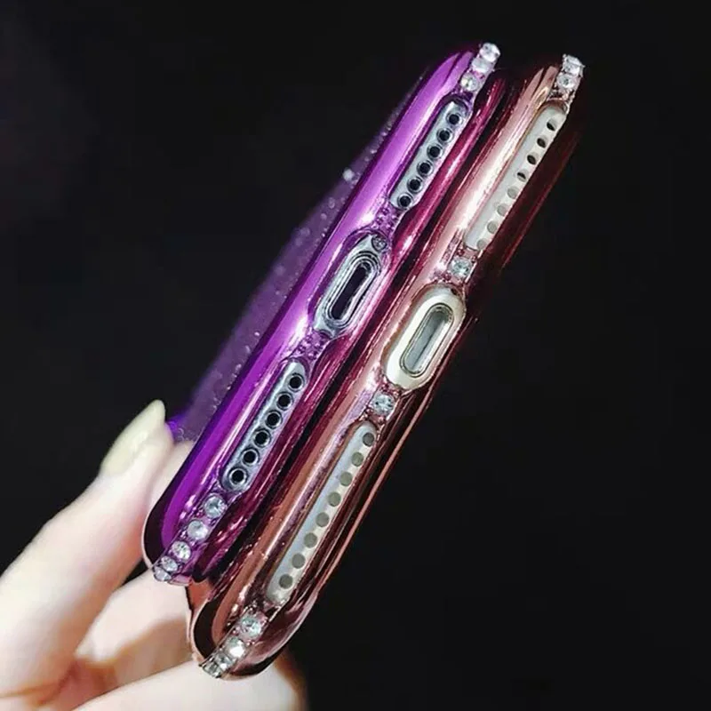 Прозрачный чехол с блестками и стразами для Samsung Galaxy A30S A20 A30 A50 A10 A60 A70 M10 M20 M30 |