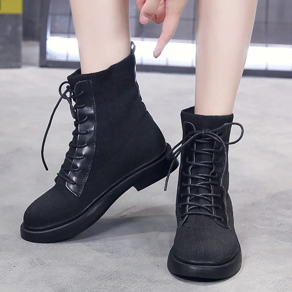 Женские ботинки Martin из сетчатого стрейчевого материала базовые ботильоны на