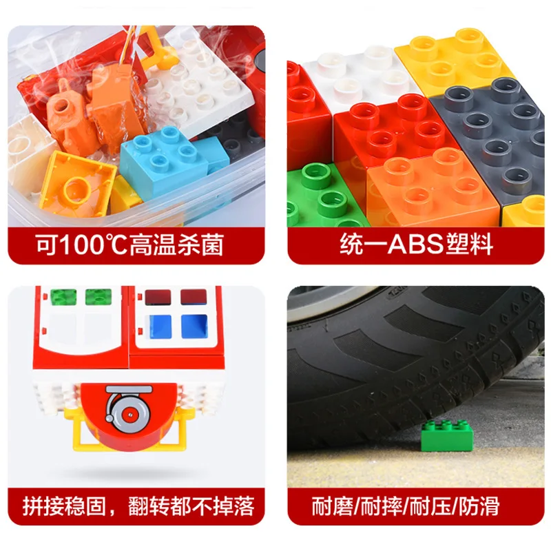 

Big Particles 30pcs Fire Station Building Blocks Figure Compatible With Bricks Large Educational Toys For Children Kids Gift