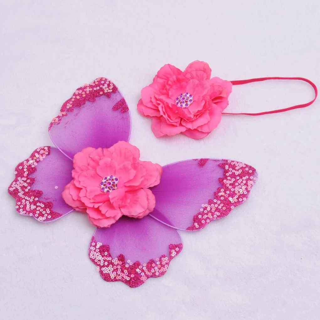 

2pcs/set Newborn Baby Wings Costume Head Accessory Toddler Infant Photo Photography Prop Outfits