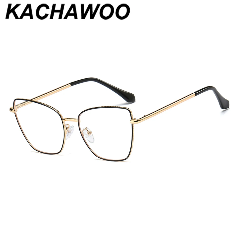 Kachawoo очки по рецепту женские золотые оправа для очков в стиле кошачьи глаза