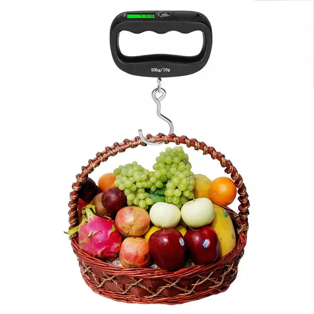 

Portable Mini Digital Hand Held 50Kg Fish Hook Hanging Scale Double Precision Electronic Weighting Luggage Scale LED Display