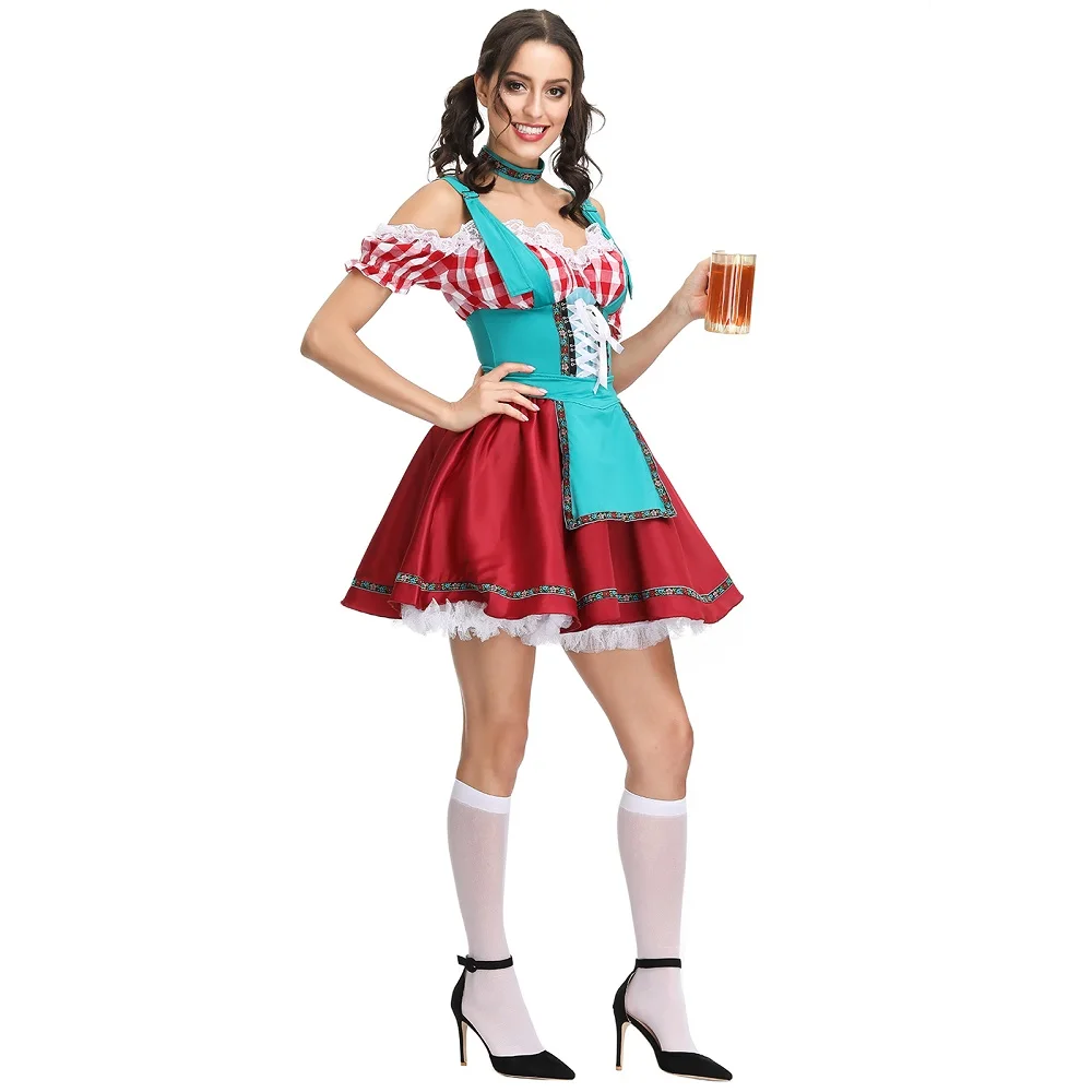 Женское сексуальное пиво oktoberfest девушка косплей костюм немецкий баварское пиво Wench Canival костюм праздничная одежда нарядное платье