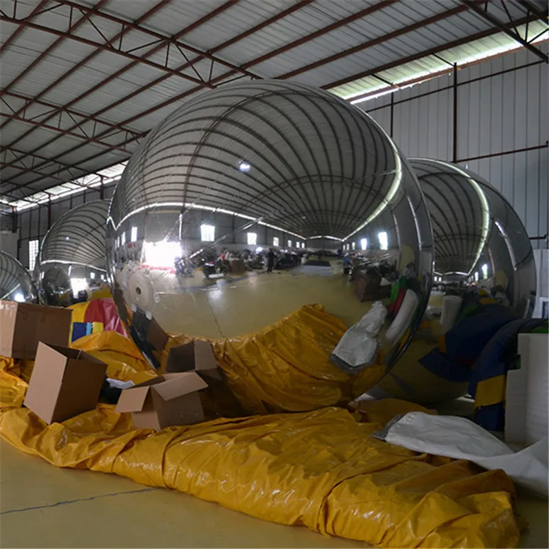 Серебряные надувные зеркальные шарики длиной 1 метр для церемонии и рекламное