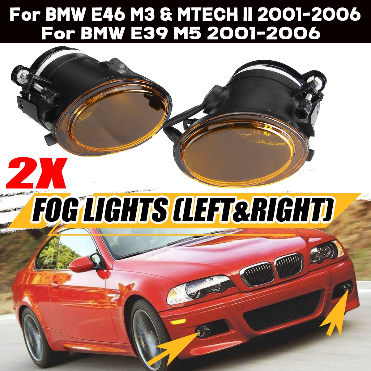 2 шт. передние противотуманные светильник в сборе для BMW E46 M3 &amp MTECH II E39 M5 2001-2006 |