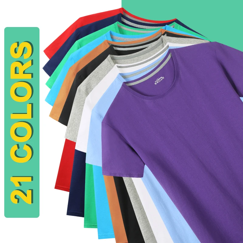 Футболка Базовая для мужчин и женщин 100% хлопок простая рубашка с круглым вырезом