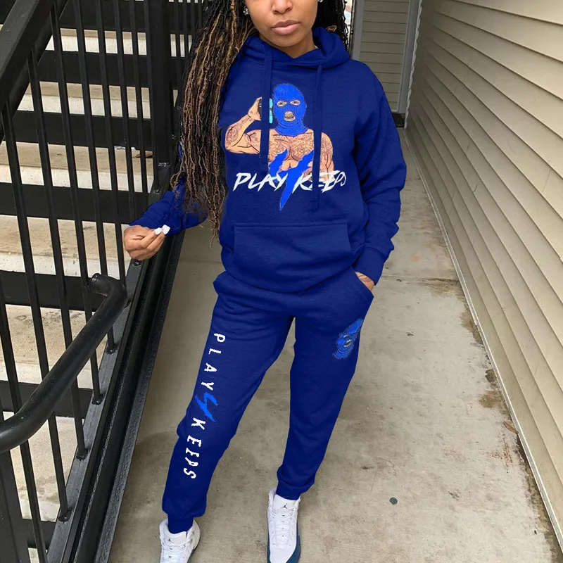 

Спортивный костюм из двух предметов для взрослых, Модный повседневный костюм комбинированного кроя с надписью и принтом персонажа, штаны с ...