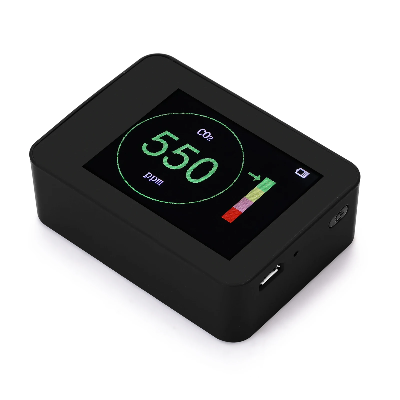 

Gas Detector CO2 Sensor Meter 400~5000 Detection Range Intelligent Color-Ring Prompt Function Home Air Quality Monitor Tool