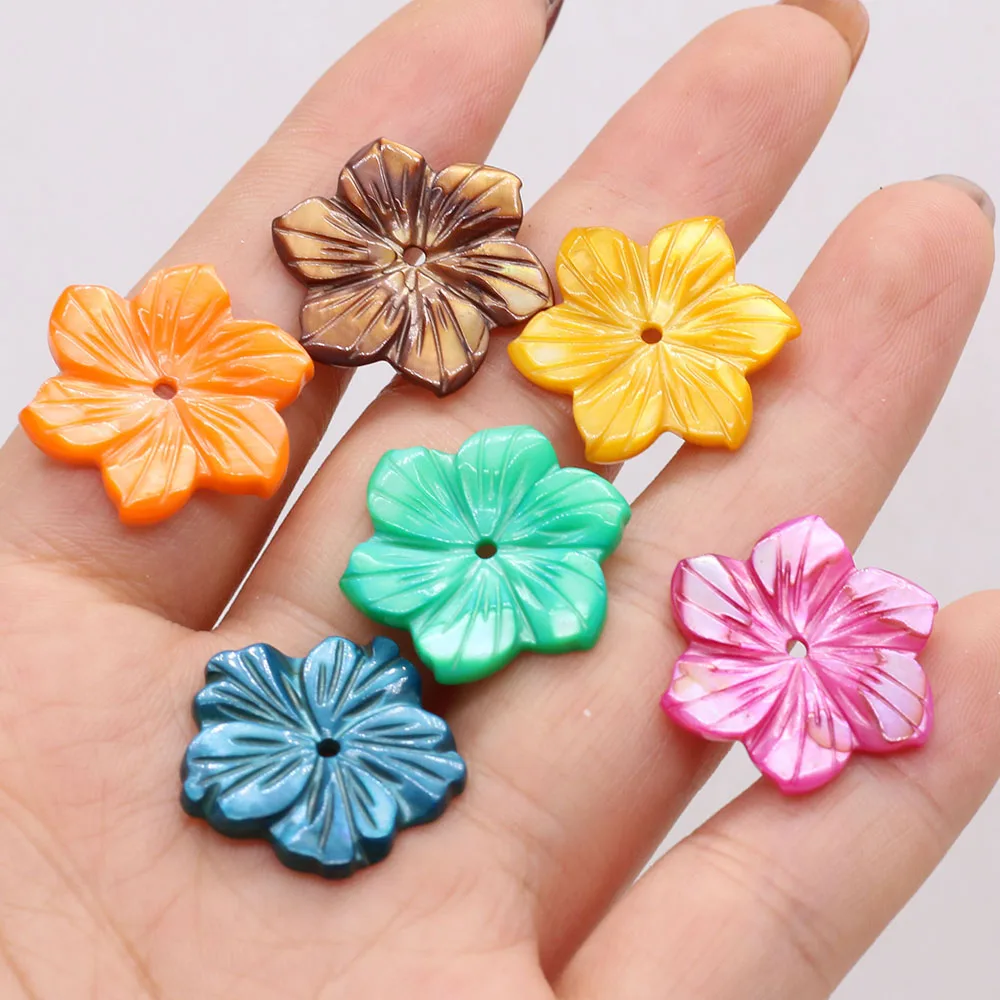 

5pcs Natural Freshwater Mother-of-Pearl Shell Color Flower Shape Beads Making DIY Necklace Bracelet Charm Jewelry Gift