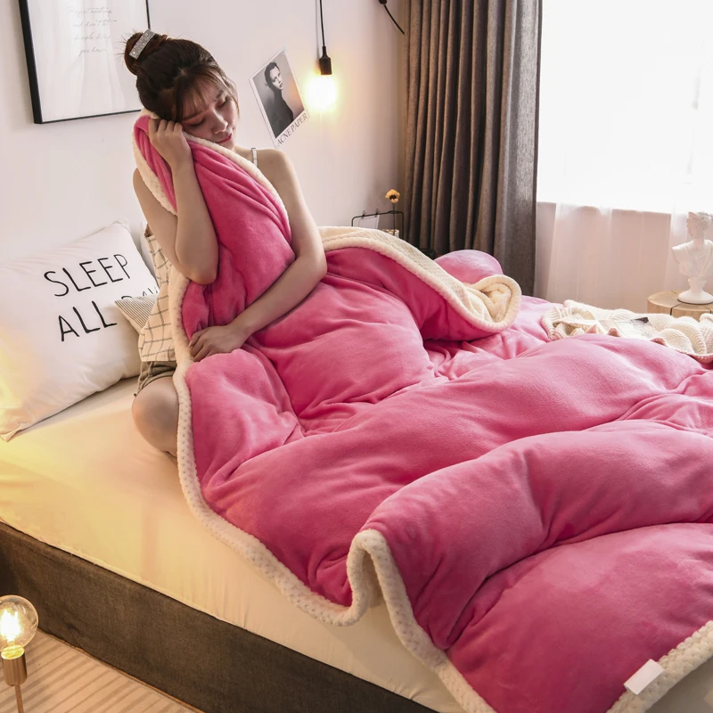 1 шт. Одноцветный фланелевый пододеяльник зимний Твин Полный Королевский размер