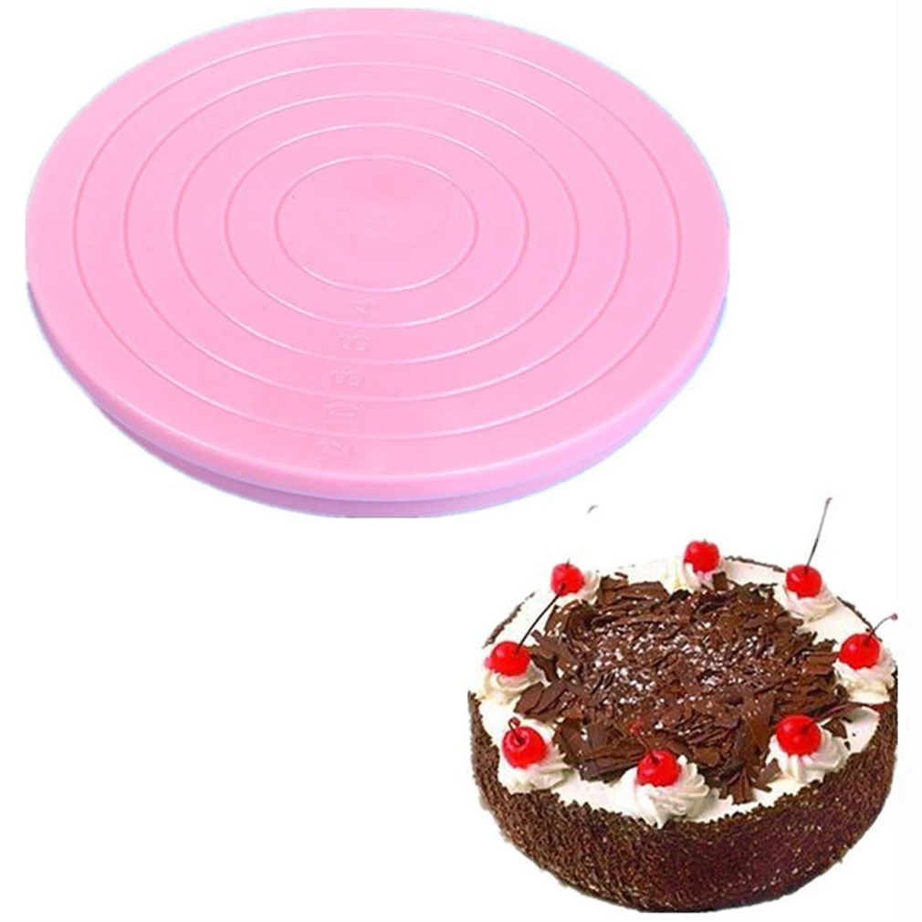 

Plastic Cake Plate Turntable Rotating Anti-skid Cake Stand Cake Decorating Rotating Table Cake Spatula DIY Baking Kitchen Tool