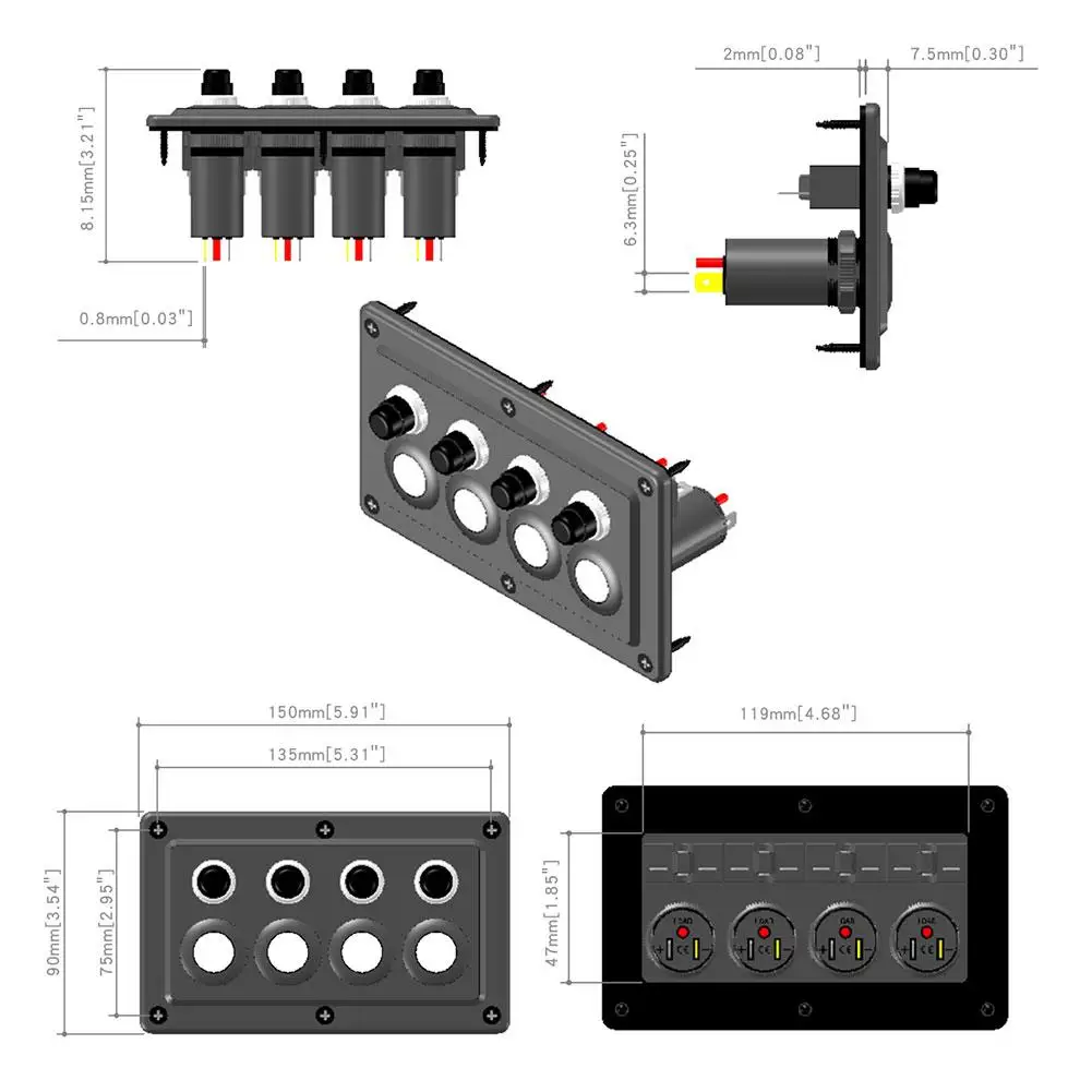 12 В 24 в светодиодный сенсорный экран панель Водонепроницаемая сенсорная