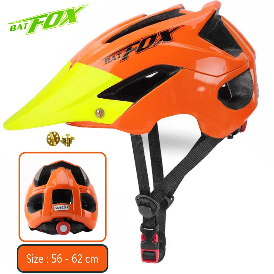 5002-Orange-Green BATFOX велосипедный шлем для велосипеда MTB велосипедный шлем Новинка оранжевый черный мужской женский горный шоссейный велосипед цельные литые спортивные шлемы - Цвет: 5002-Orange-Green
