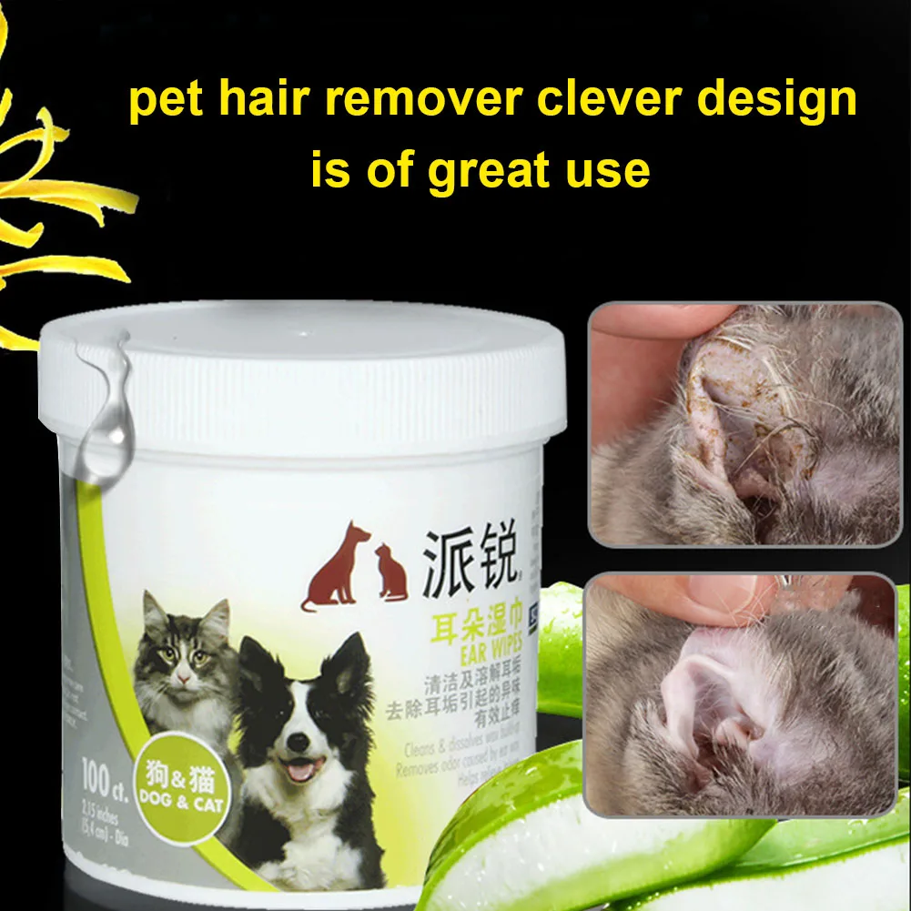 100Pcs Ear Wipes Non-woven Fabric Hygiene Cleaner Pet Gentle Stop Itching Non-irritating Health Dog Cat Disposable Otic Portable |