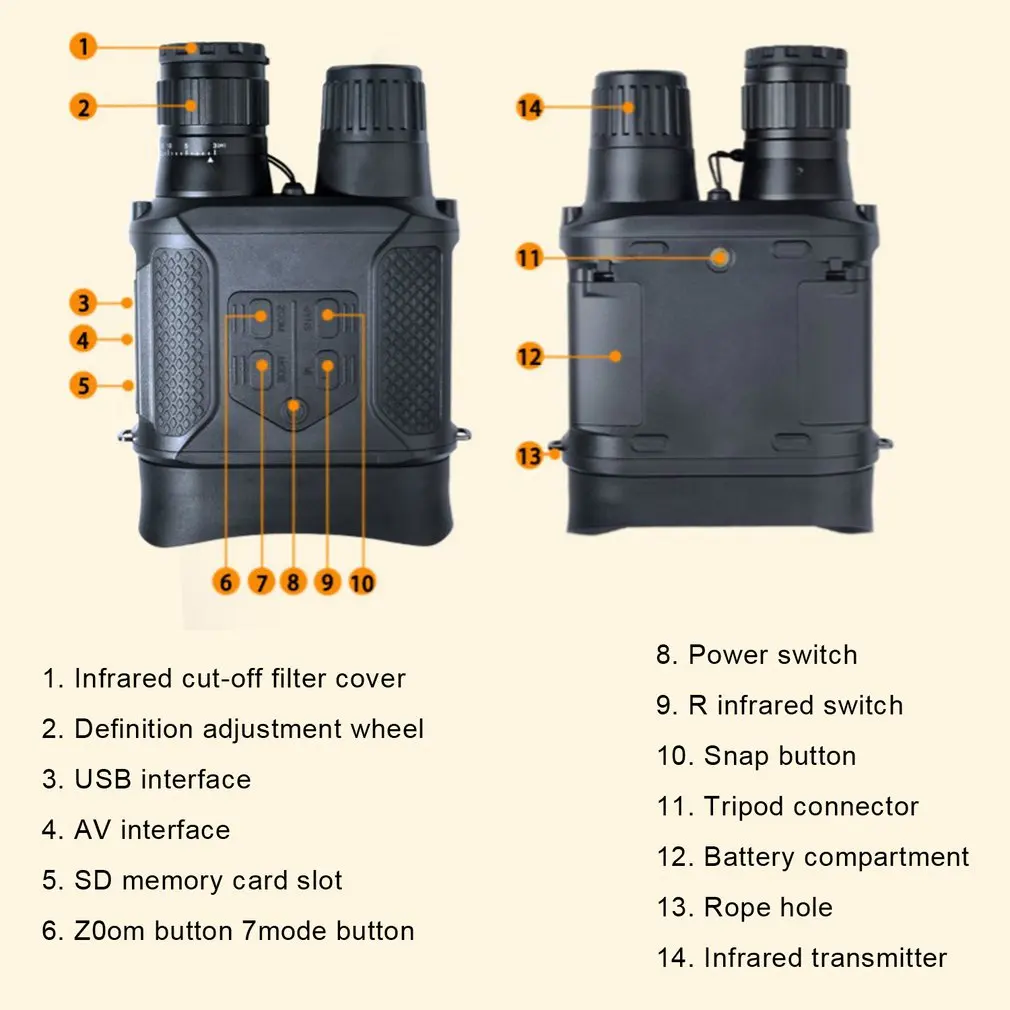 

NV400B Binoculars Digital Night Vision Telescope 31 Times Night Vision Patrol Telescope Security Camera