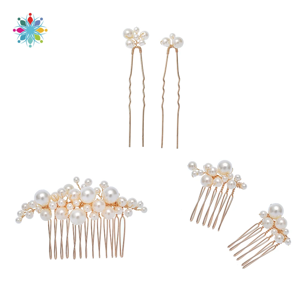 

Hot1 Pcs Women Pearl Bridal Hairpins Trendy Hair Pin Headdress Tiara Bridal Clips Bride Hair Jewelry