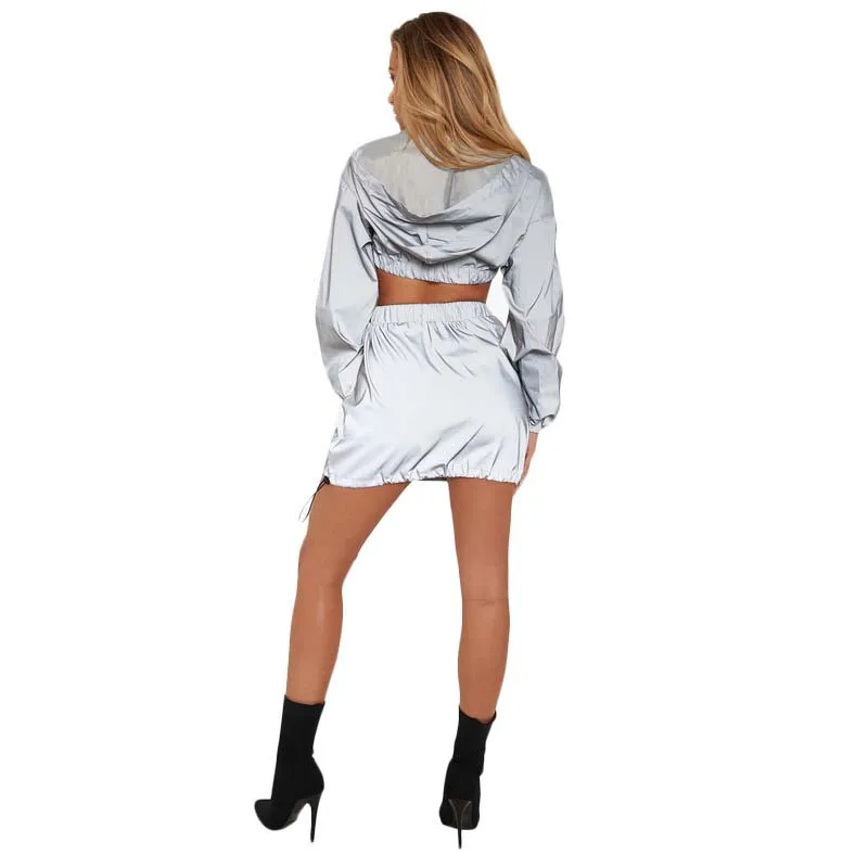 Сексуальный женский комплект Коктейльные Вечерние светоотражающие тянущиеся с