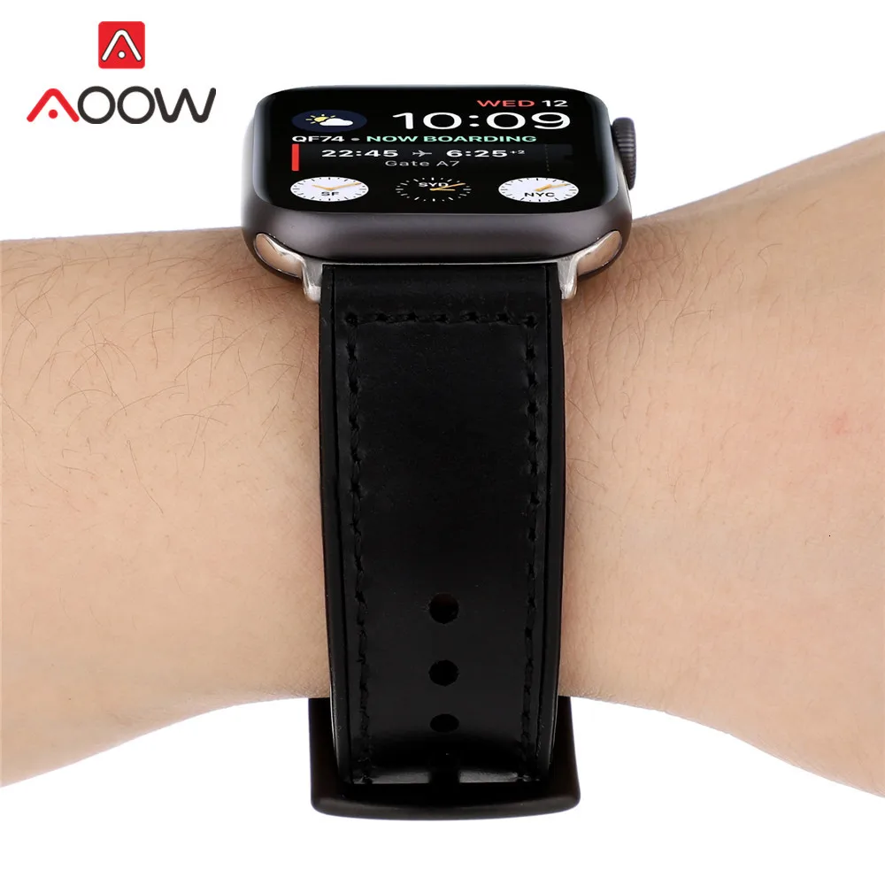 Резиновый кожаный ремешок для часов Apple Watch 40 мм 44 мм 38 42 красная черная пряжка мужской женский спортивный браслет ремешок для iwatch 1 2 3 4