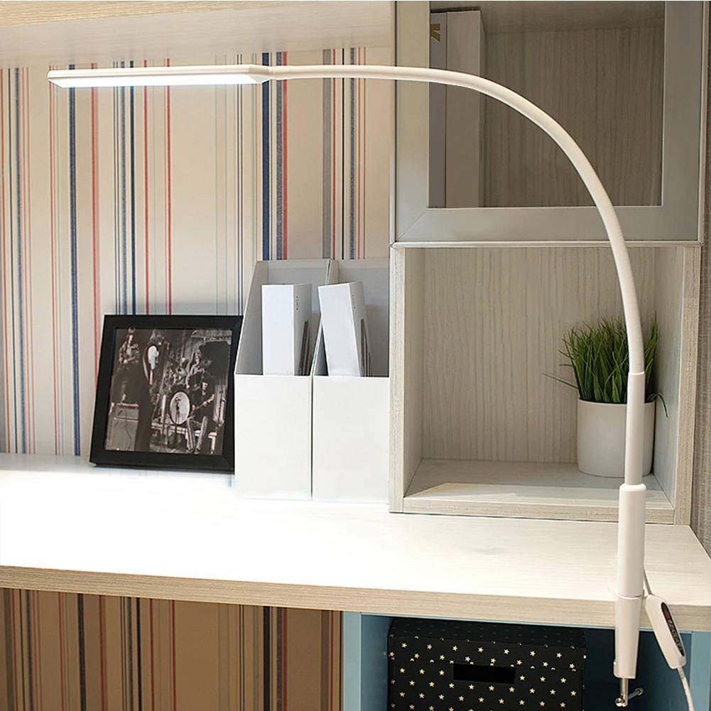 

Desktop Flexible Gooseneck Multifunction With Clamp Reading Stepless Dimming Swing Arm Table Lamp Home Office Remote Control