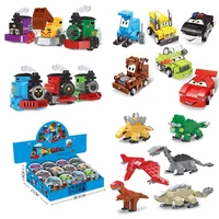 dinosaur egg zoology auto cars trains building blocks capsule toys city diy creative bricks gift for children