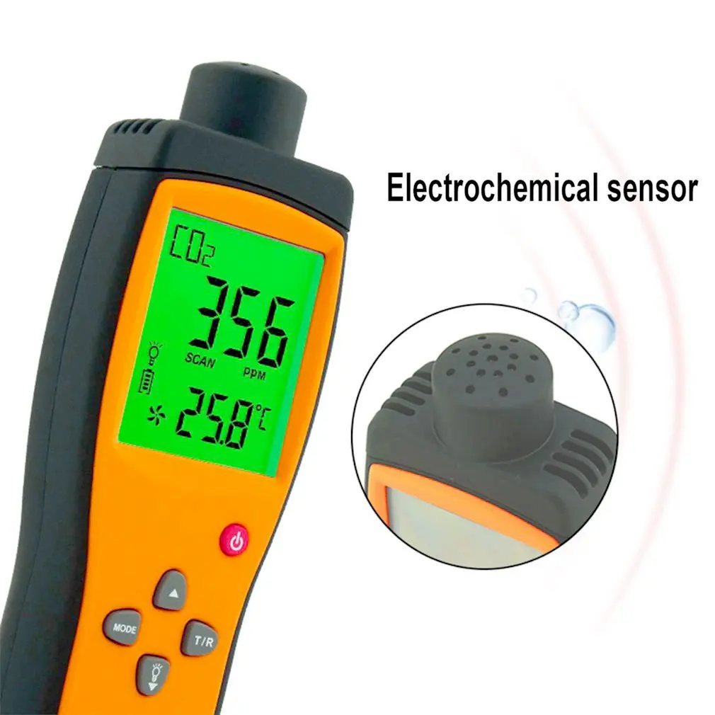 

SMART SENSOR Handheld CO2 Gas Analyzer Meter Monitor Gas Detector Carbon Dioxide Detector CO2 Tester Measuring range 350~9999PPM