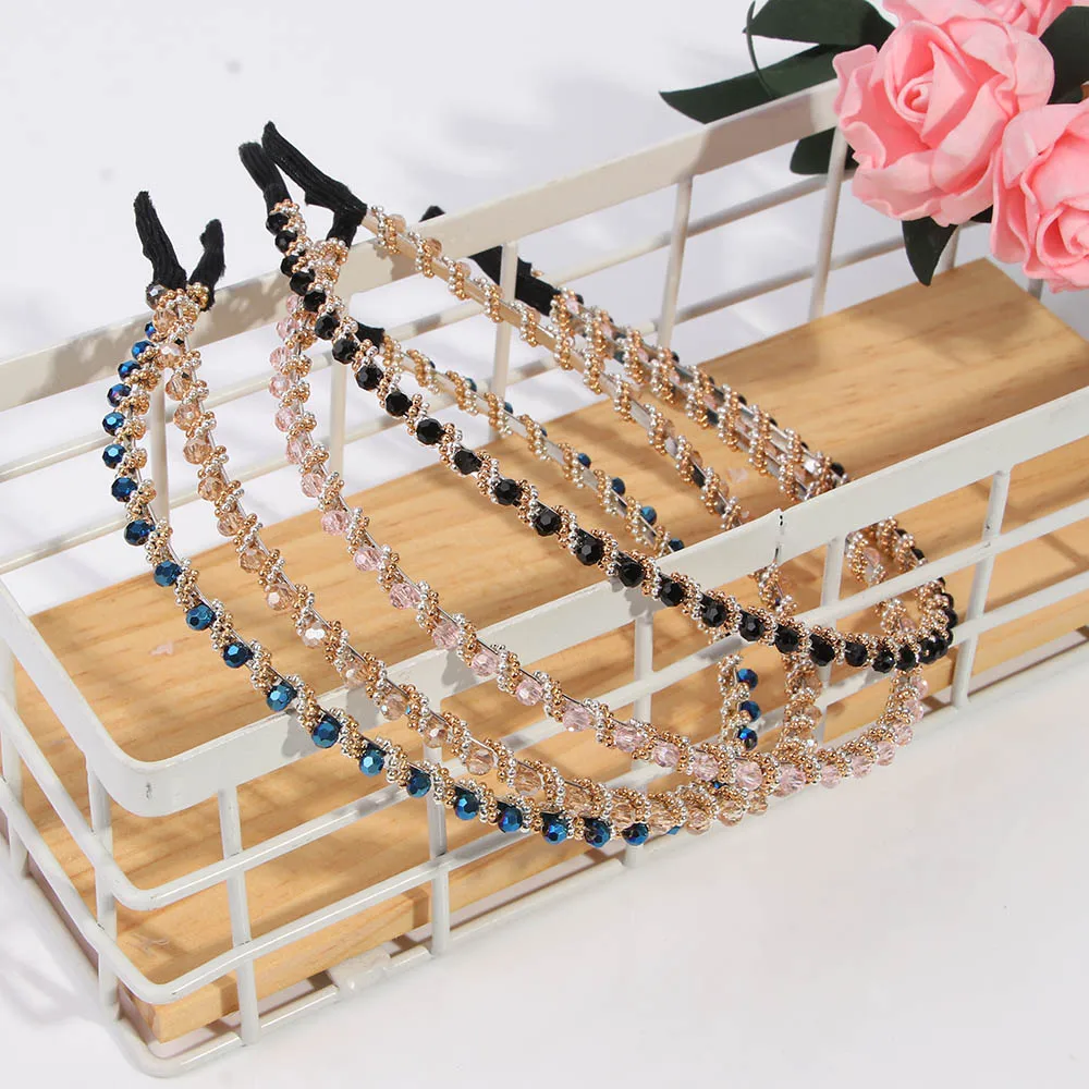 Хрустальные стразы повязка на голову с блестящим жемчугом свадебная тиара