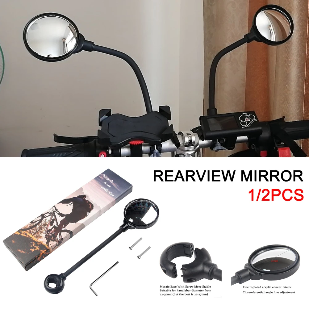 

1pc 2pcs Bike Rearview Mirror Road Mountain Bicycle Handlebar Wide Angle Rear View Mirror Motocycle Cycling Accessories for MTB