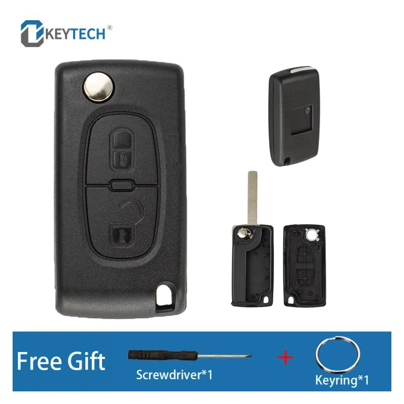 

OkeyTech 2BT откидная оболочка ключа дистанционного управления для Peugeot 107 207 307 307S 308 407 607 для Citroen C2 C3 C4 C5 C6 с HU83/VA2 необработанное лезвие