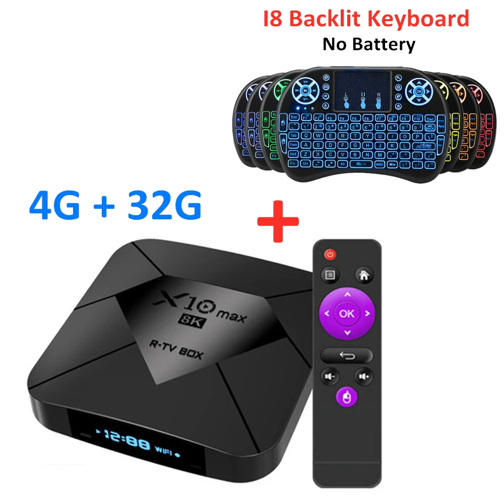 8K из нержавеющей стали в виде буквы R ТВ X10 Max Смарт коробка Android 9 0 S905X3 Wi Fi светодиод