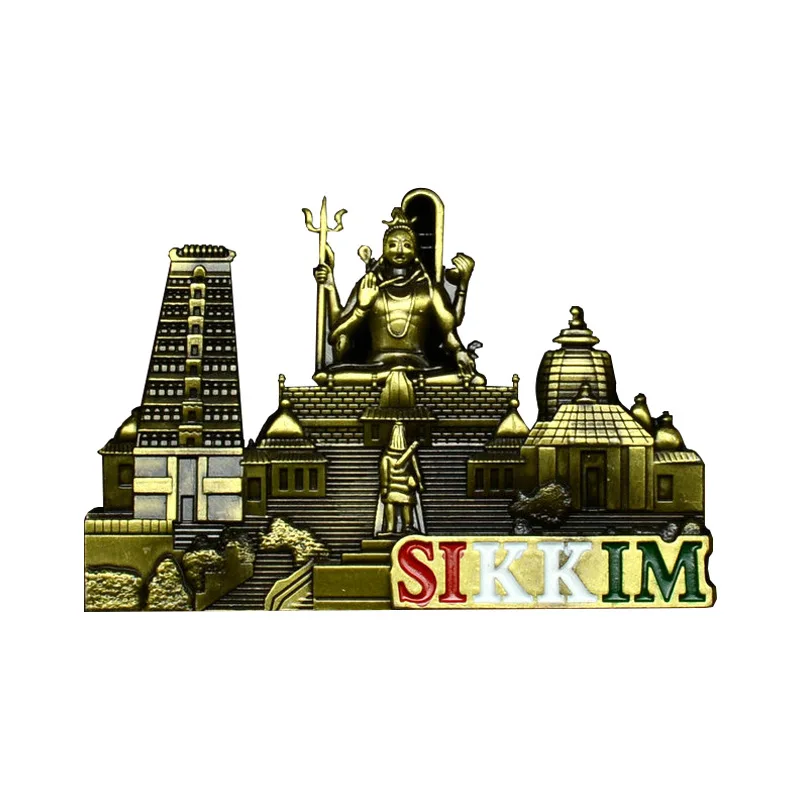 3D металлический магнит на холодильник Дубай Египет Sikkim архитектурные памятники