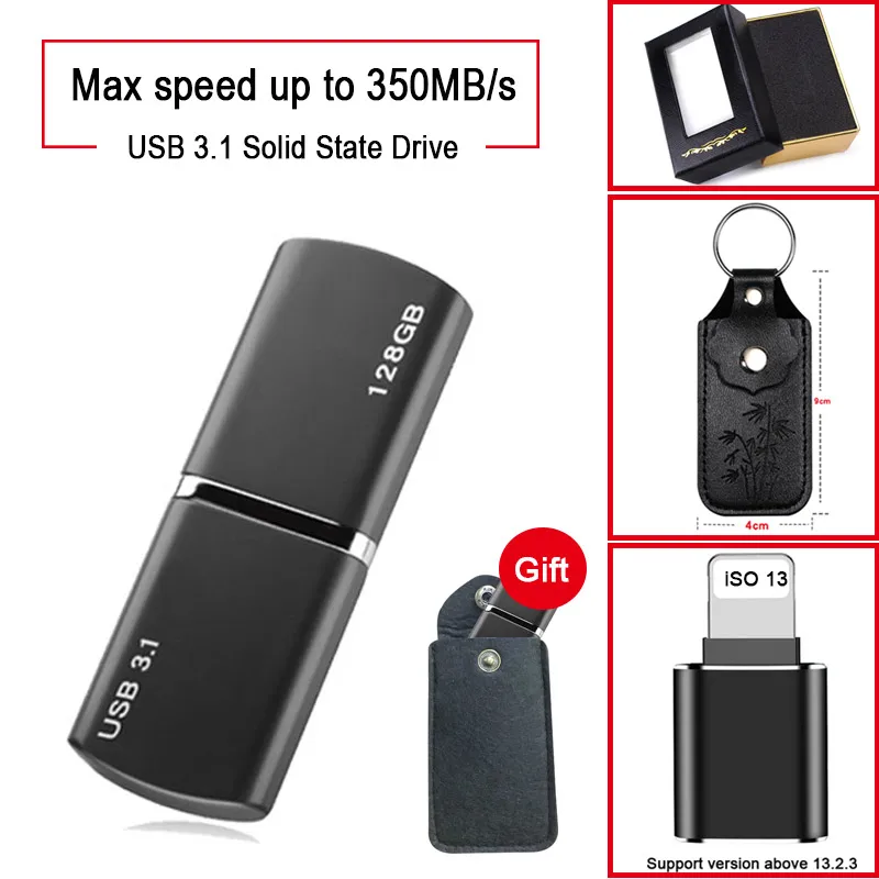 Твердотельный накопитель USB SSD 1 ТБ 512 ГБ 256 128 3 1|Внешние SSD| |