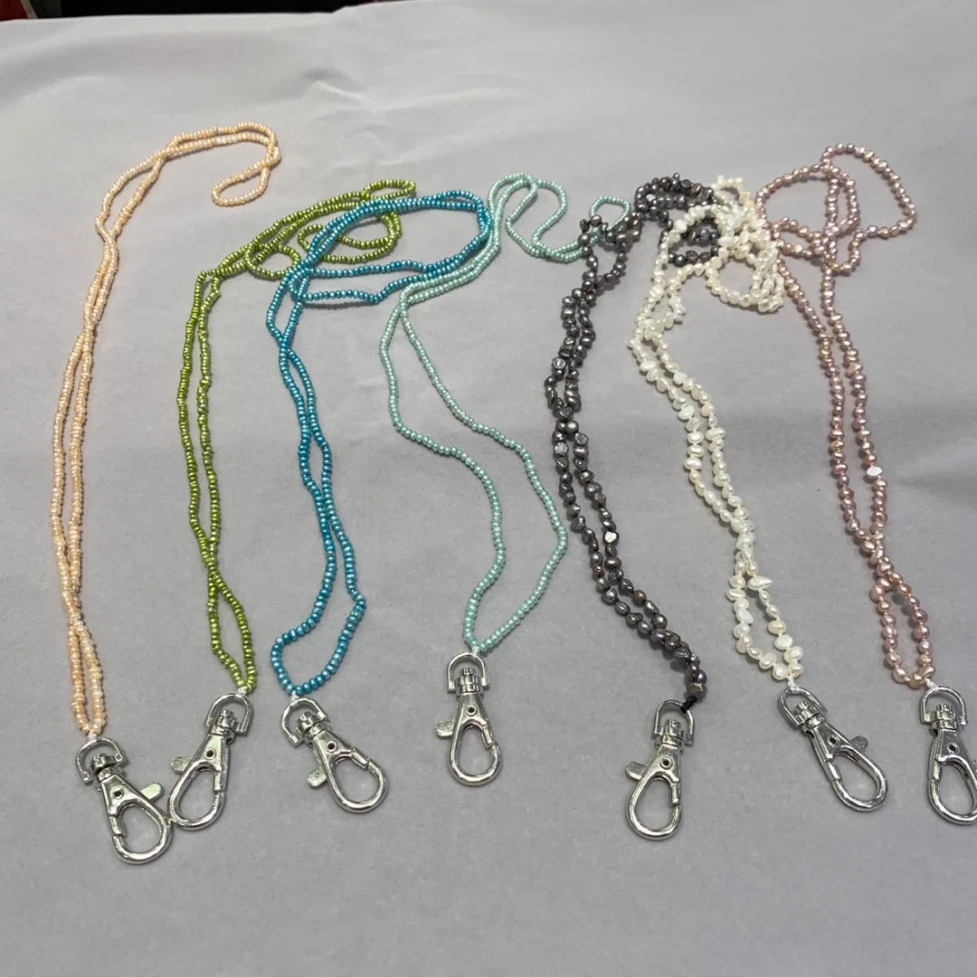 Ожерелье из натурального пресноводного жемчуга длинная цепочка для рабочей