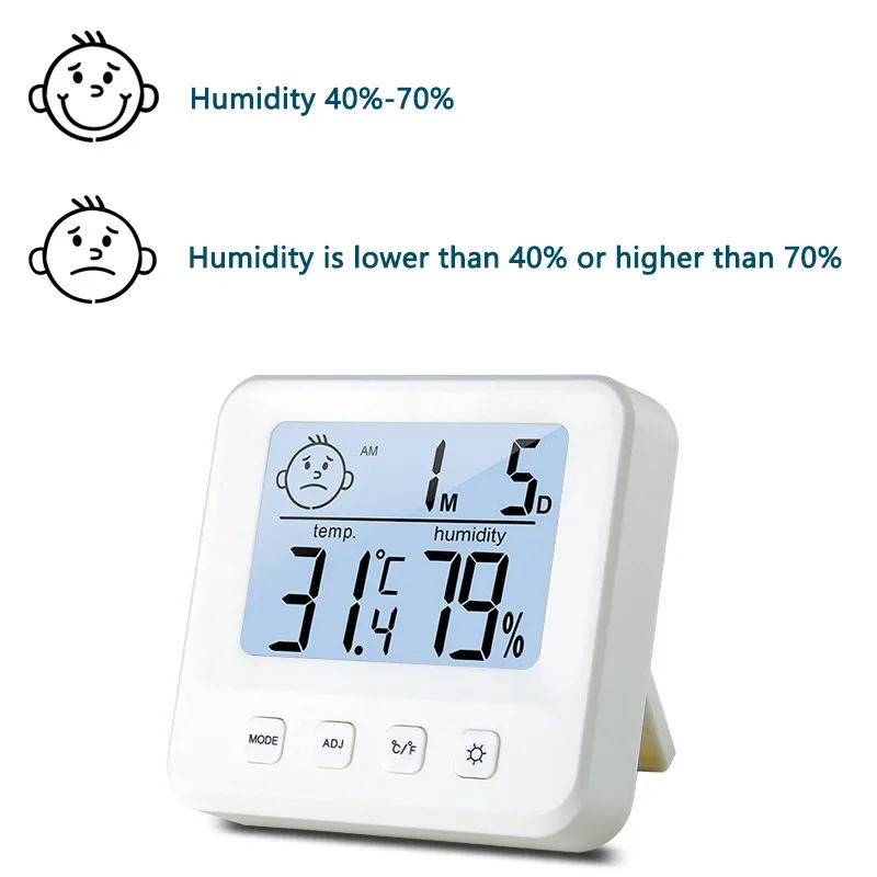 Amvolta Digital Weather Station Temperature Sensor Humidity Meter Thermometer Hygrometer Gauge LCD Indoor Convenient Baby Room |