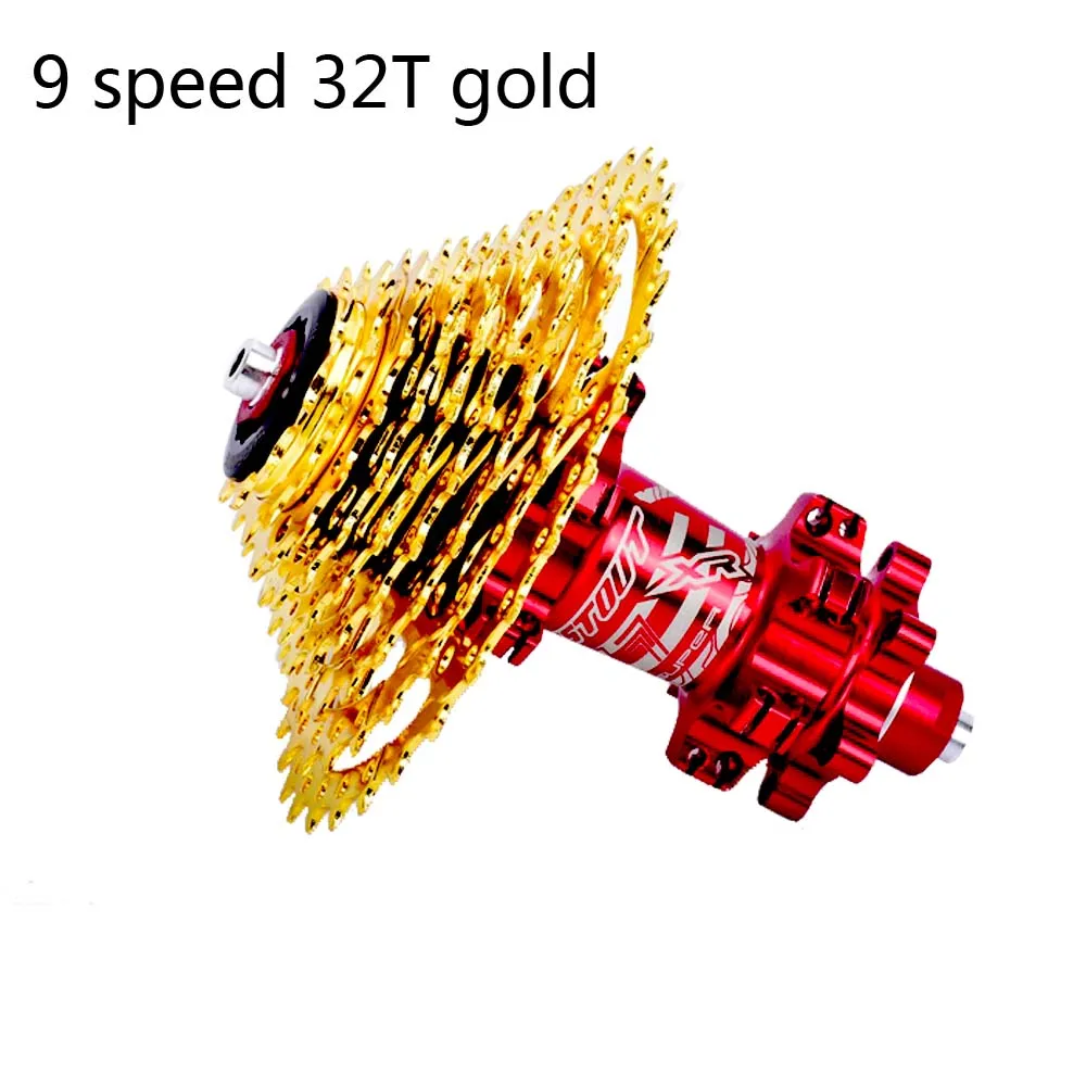 Mountain bike flywheel 9s 32t gold 11-32T golden steel save effort 9 speed sprocket bicycle parts | Спорт и развлечения