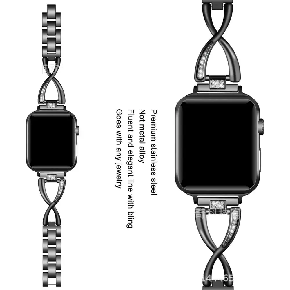 Для наручных часов Apple Watch 38/40 мм/42 44 мм браслета из нержавеющей стали смарт
