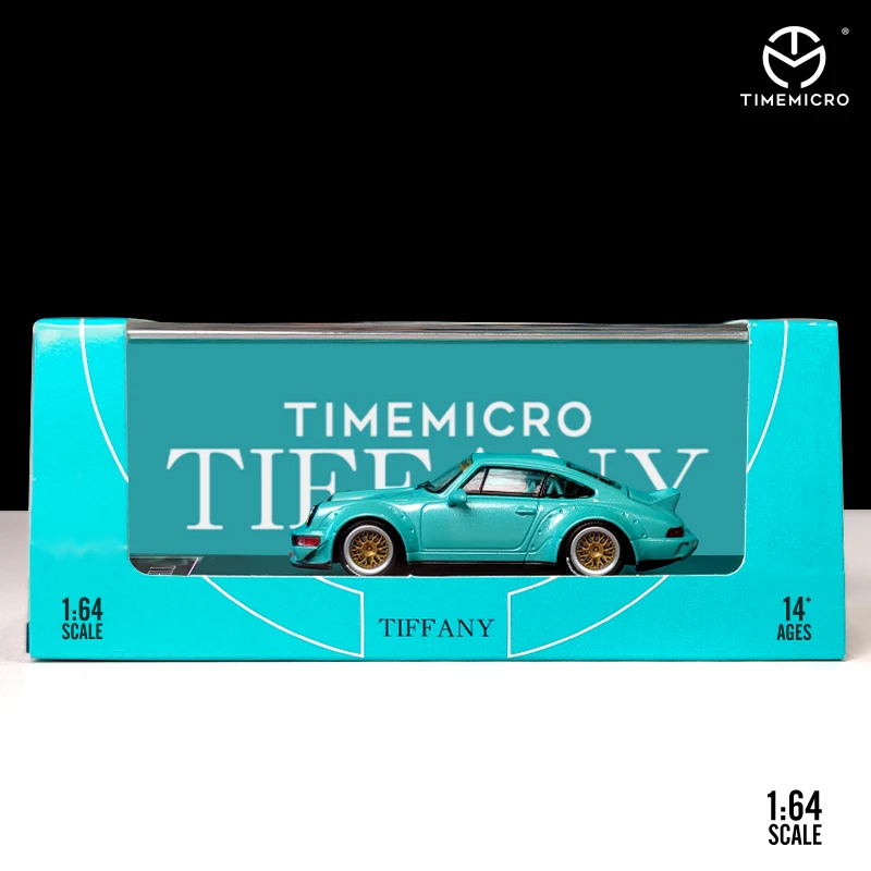 

TimeMicro 1:64 RWB 964 Tiffany Blue Double-deck Wing /Ducktail Diecast Model Car