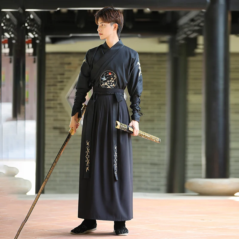 Старинный костюм мужской ханьфу китайские традиционные боевые искусства Ретро