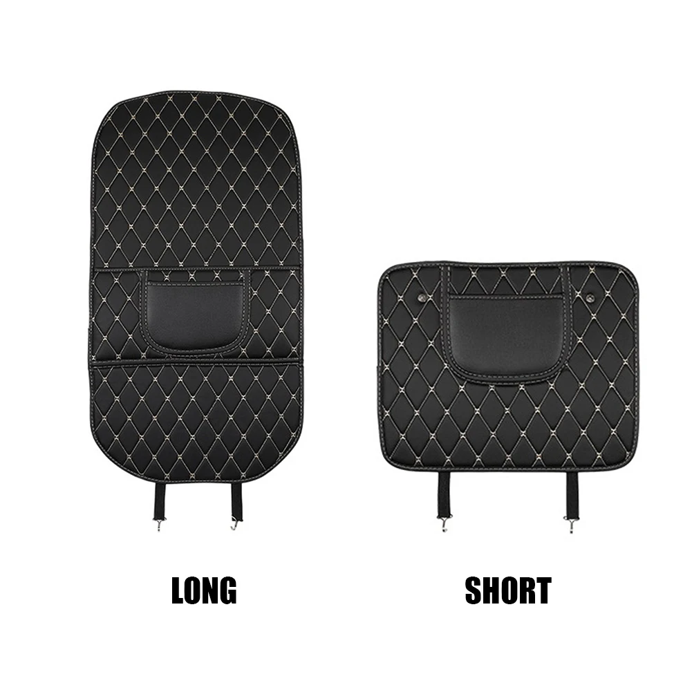 Leather Car Kick Mat with Phone Storage Pocket Auto Seat Back Outdoor Anti-resistance Repairing Parts Protector Cover | Автомобили и