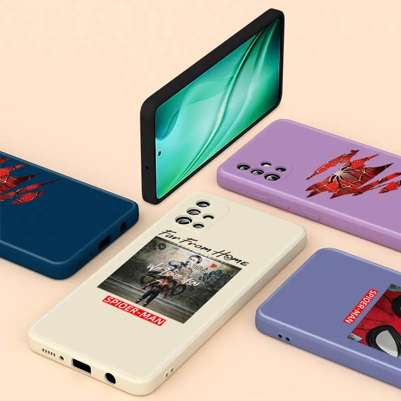 

Superhero spiderman For Samsung A20S A02 A72 A71 A32 A31 A20 A30 A21S A91 A81 A52 A51 A50 Capa Liquid Silicone Phone Case