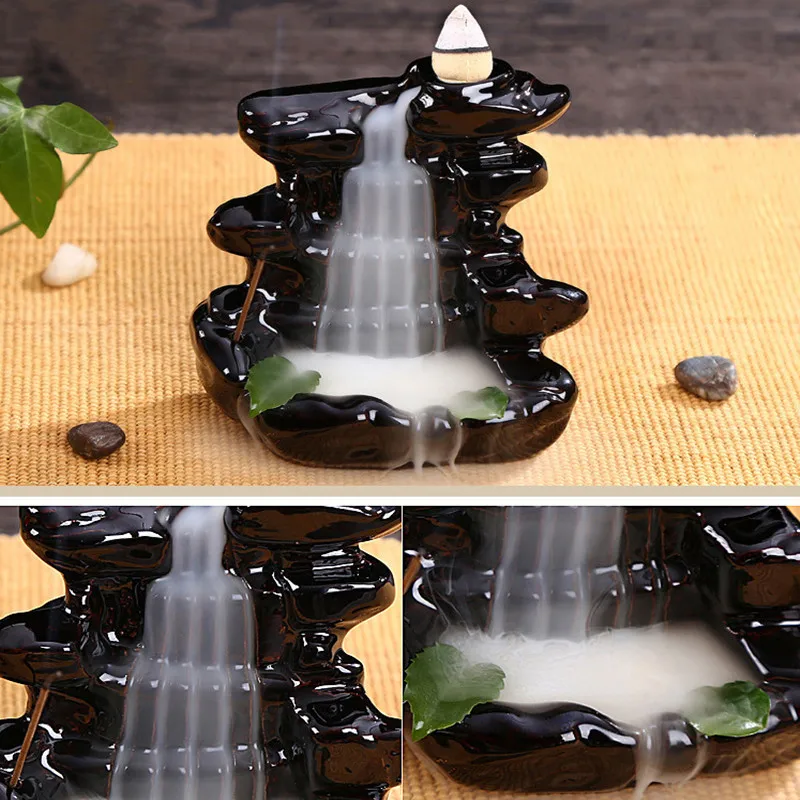 Керамическая курильница в стиле ретро с обратным потоком креативная черным