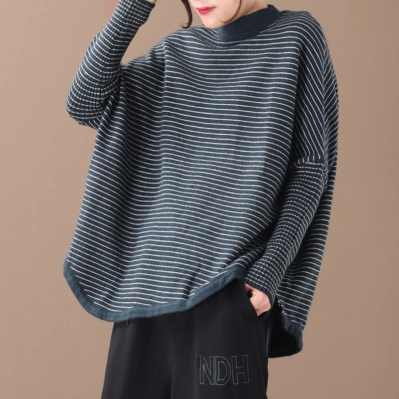 Осенне-зимний свитер женский большой размер свободные Необычные пуловеры 2019