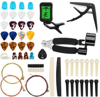 guitar kit lingsfire 65 pcs guitar accessories kit with guitar string guitar tuner guitar capo string winder cutter guitar picks
