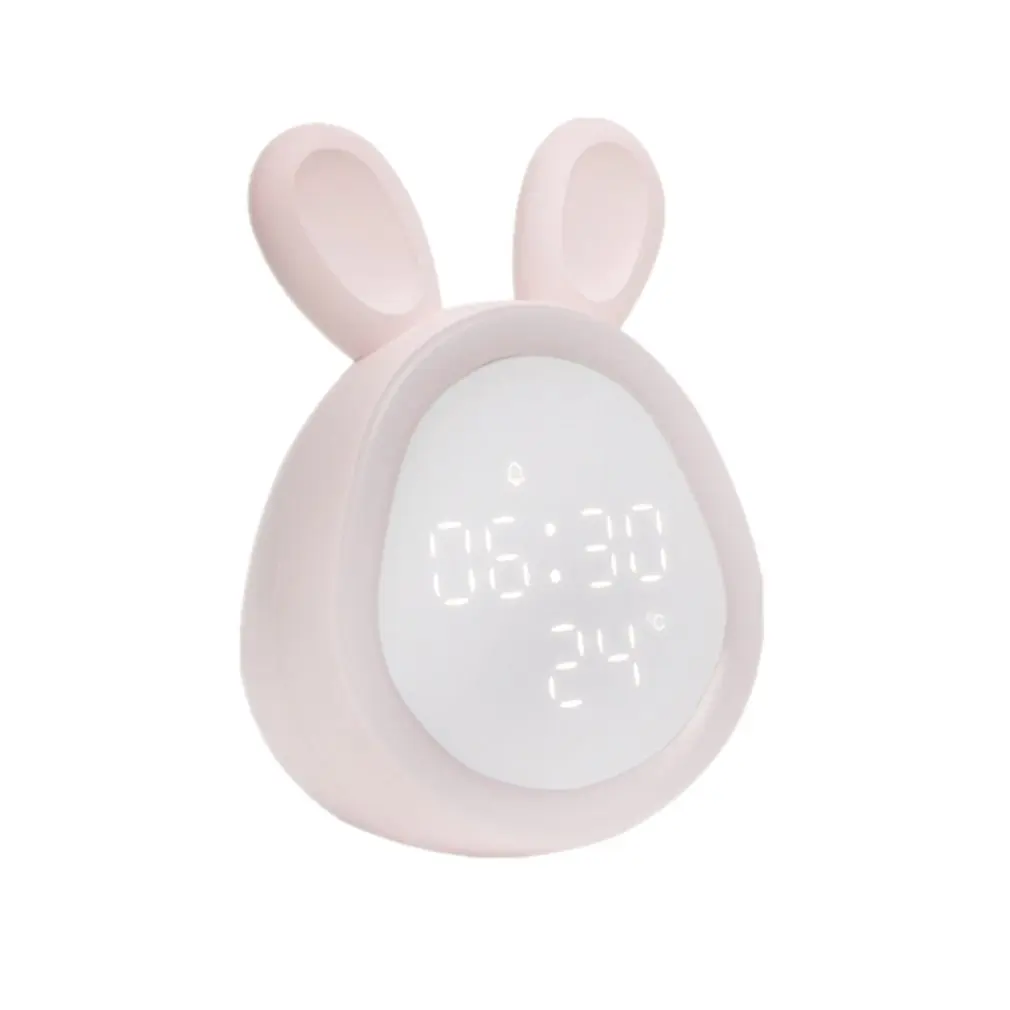 

Cute Rabbit Alarm Clock USB Charging Mini Program Smart Alarm Clock With Night Light Bedroom Bedside Electronic Clock