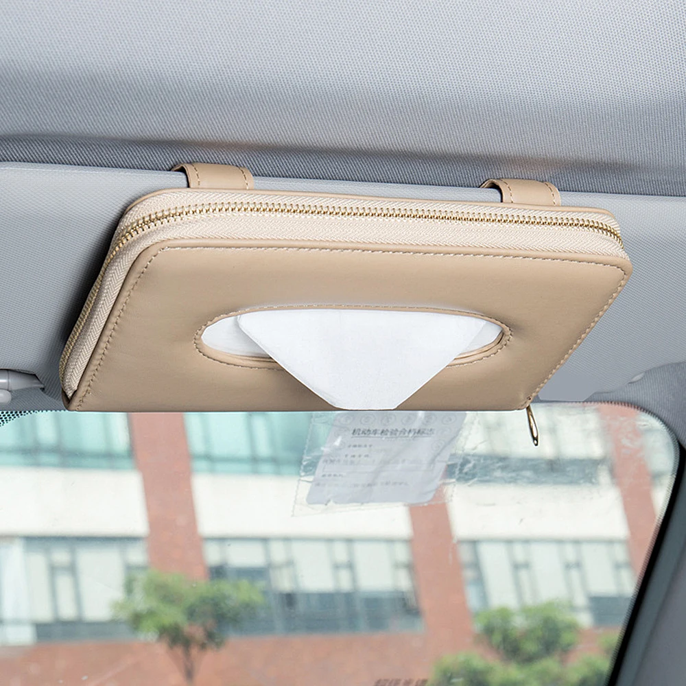 Sun visor 4 Высокое качество авто солнцезащитный козырек коробка для салфеток бумажный держатель для салфеток интерьерные аксессуары полотенце висячий Тип кожа Patere роскошный - Название цвета: Sun visor 4