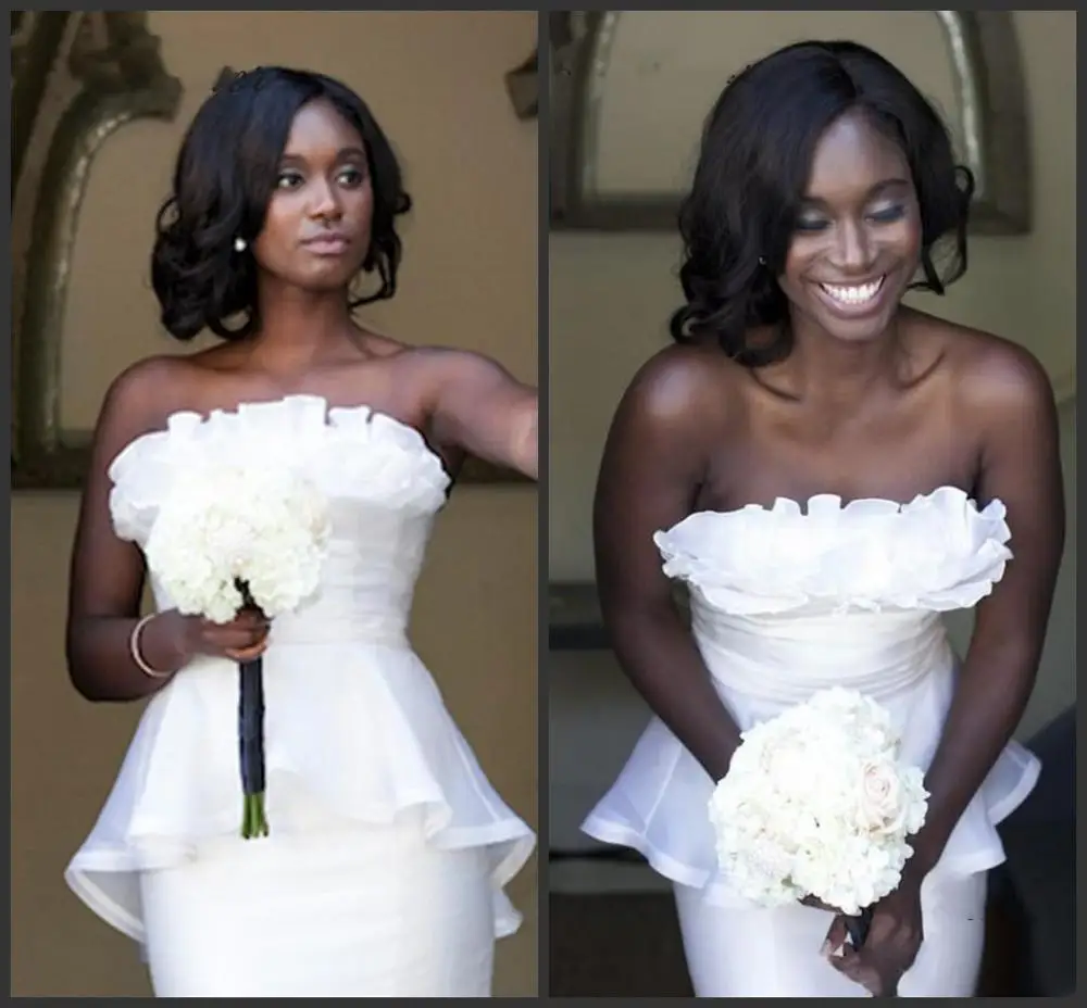 Простое свадебное платье Русалка 2019 африканская мода для невесты из двух частей