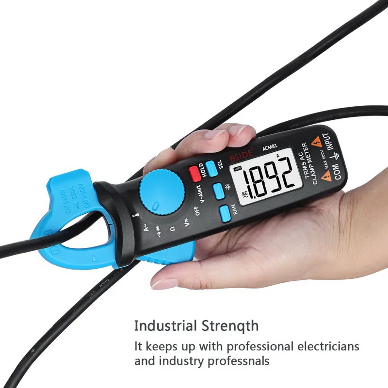 Mini Digital Clamp Meters BSIDE ACM Series True RMS DC AC Current Voltage Ohm Temp Capacitance Hz NCV Tester Ammeter Multimeter |